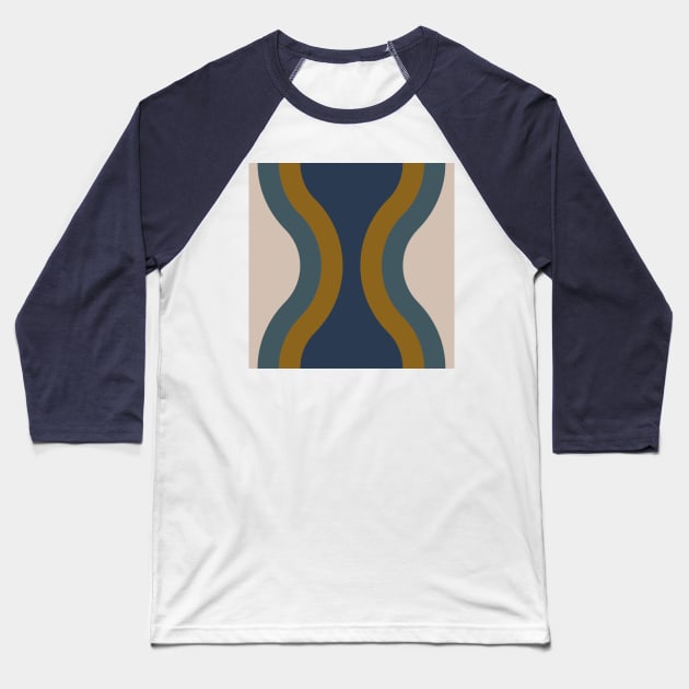 Hourglass Pattern - Blue, Beige, Gold Baseball T-Shirt by Belcordi